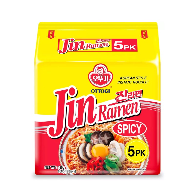 Ottogi Jin Ramyun Hot(Multi) 120G*5*8