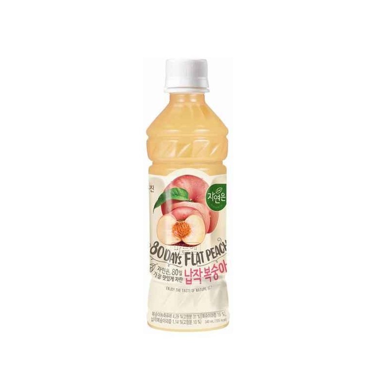 Woongjin 80day's Flat Peach Juice(PET) 340ML*24