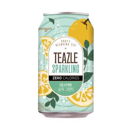 Woongjin Teazle Zero Sparkling Tea(Citron&Green Tea-Can)340M