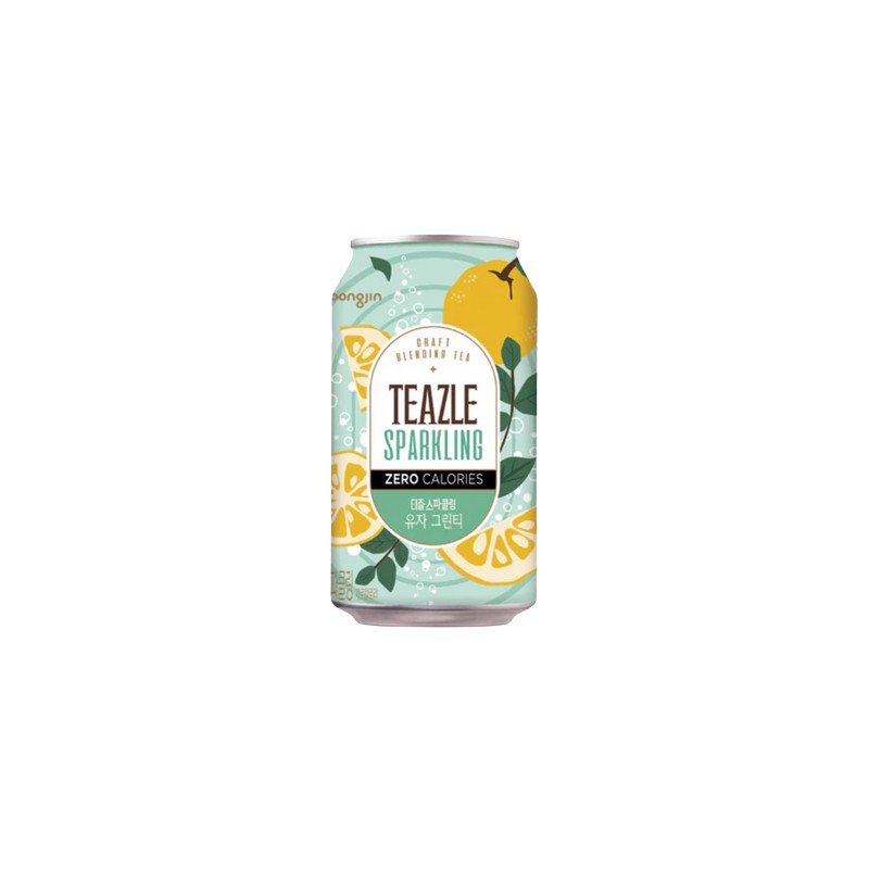 Woongjin Teazle Zero Sparkling Tea(Citron&Green Tea-Can)340M