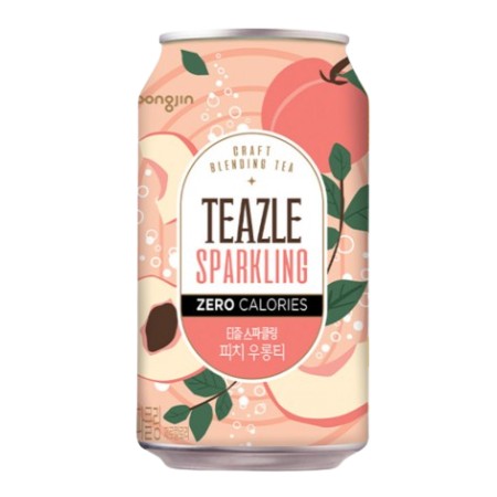 Woongjin Teazle Zero Sparkling Tea(Peach&Oolong Tea-Can) 340