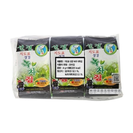 Sunggyung Greentea Seasoned Kim(Tray) (4G*3Pack)*24