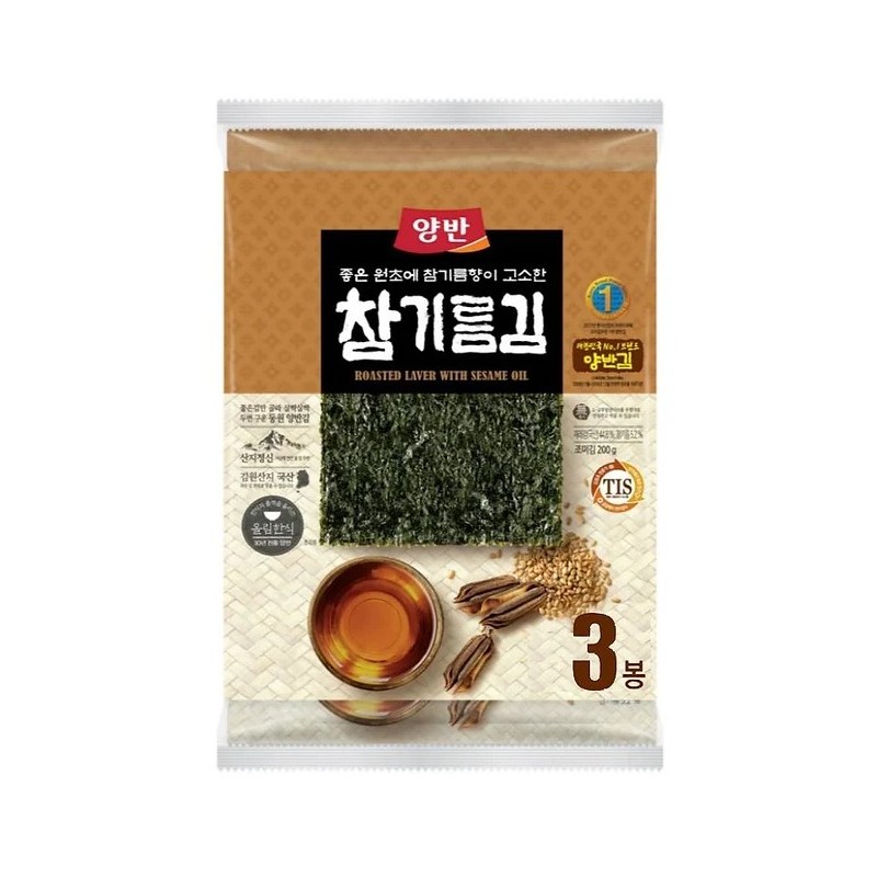 Dongwon Seasoned Whole Laver(Sesame Oil) 60G(20G*3Pack)*10