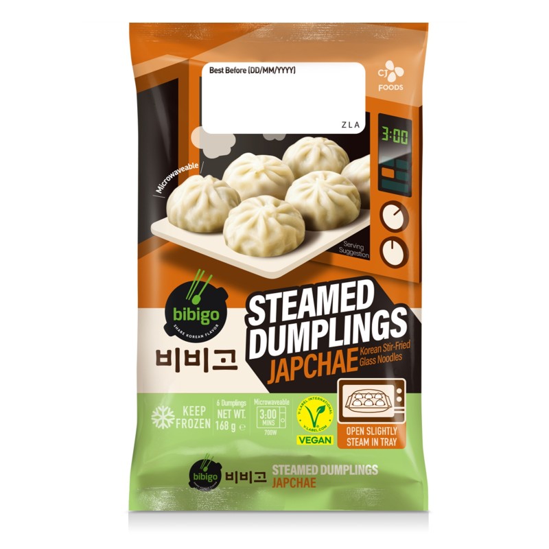 CJ Bibogo Microwavable Steamed Mandu(Japchae) 168G*24