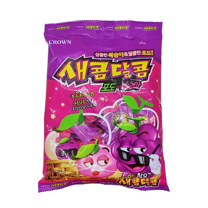 Crown Saekom-Dalcom Caramel(Grape&Peach) 200G*20