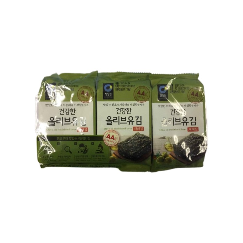 Daesang Seasoned Laver in Tray(Olive Oil) 15G(5G*3PK)*15