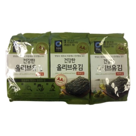 Daesang Seasoned Laver in Tray(Olive Oil) 15G(5G*3PK)*15