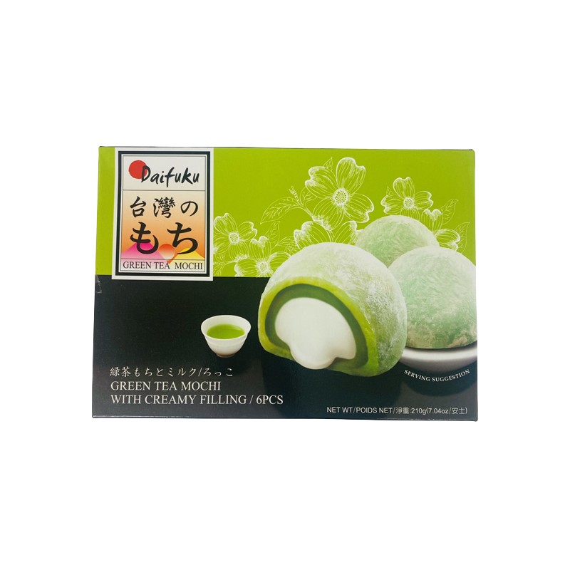 Daifuku Mochi Rice Cake(Creamy Green Tea Filling) 210G(6pcs)