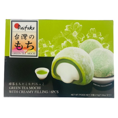 Daifuku Mochi Rice Cake(Creamy Green Tea Filling) 210G(6pcs)