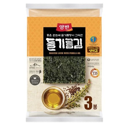 Dongwon Whole Seasoned Laver(Perilla Oil) 60G(3Pk)*10