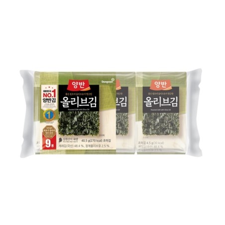 Dongwon Yangban Roasted & Seasoned Laver(Olive Oil)(4.5G*9PK)*12