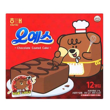 Haitai Ohyes CHOCOLATE COATED CAKE 360G*10